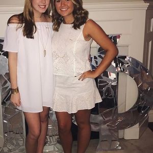 BCBG White Overlay Dress